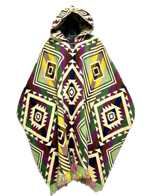 Alpaca Poncho Hoodie - Geometrics