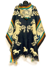 Alpaca Poncho Hoodie - Wild Horse